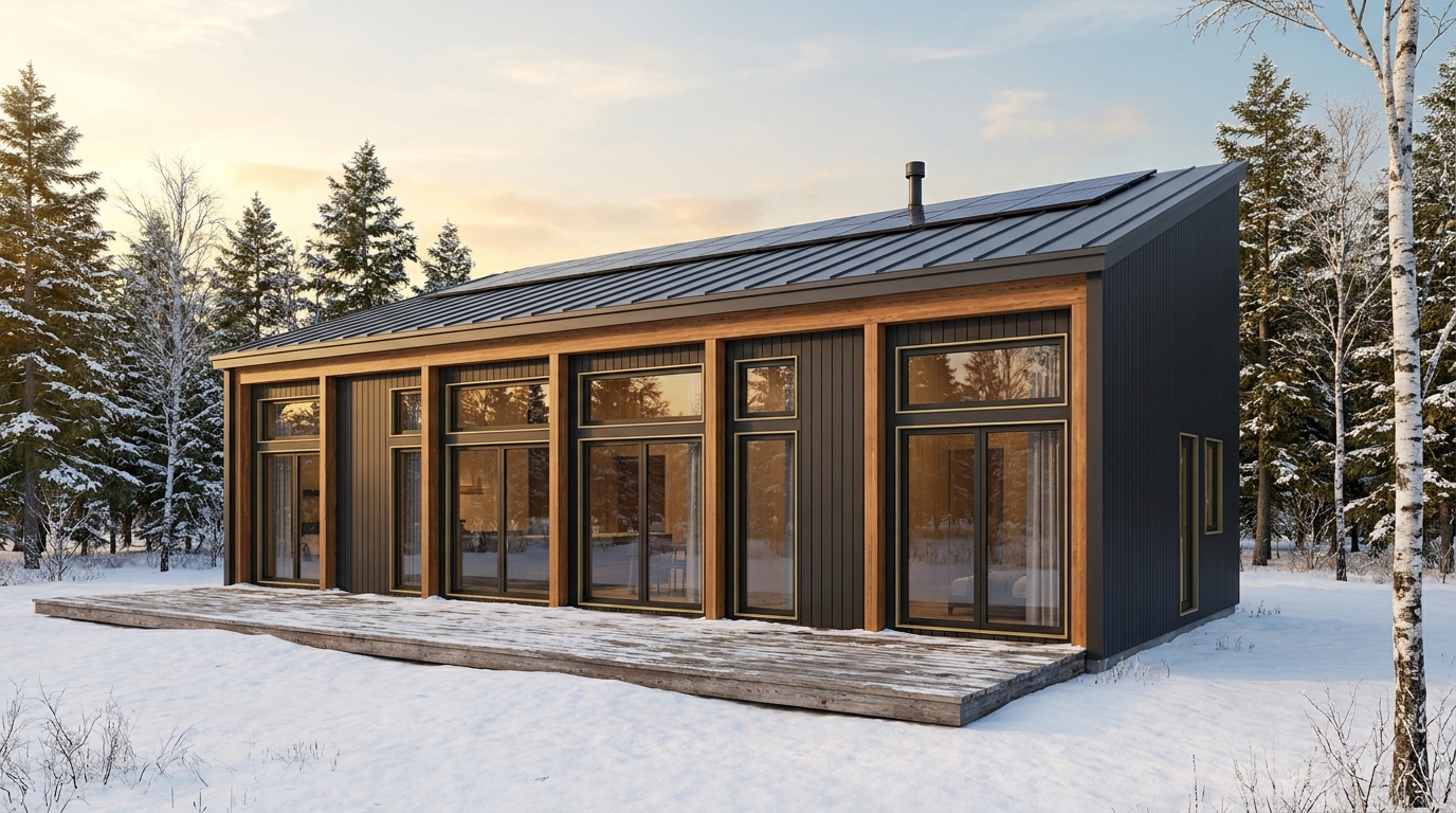 東の里 外観 — AI render based on BIM specs