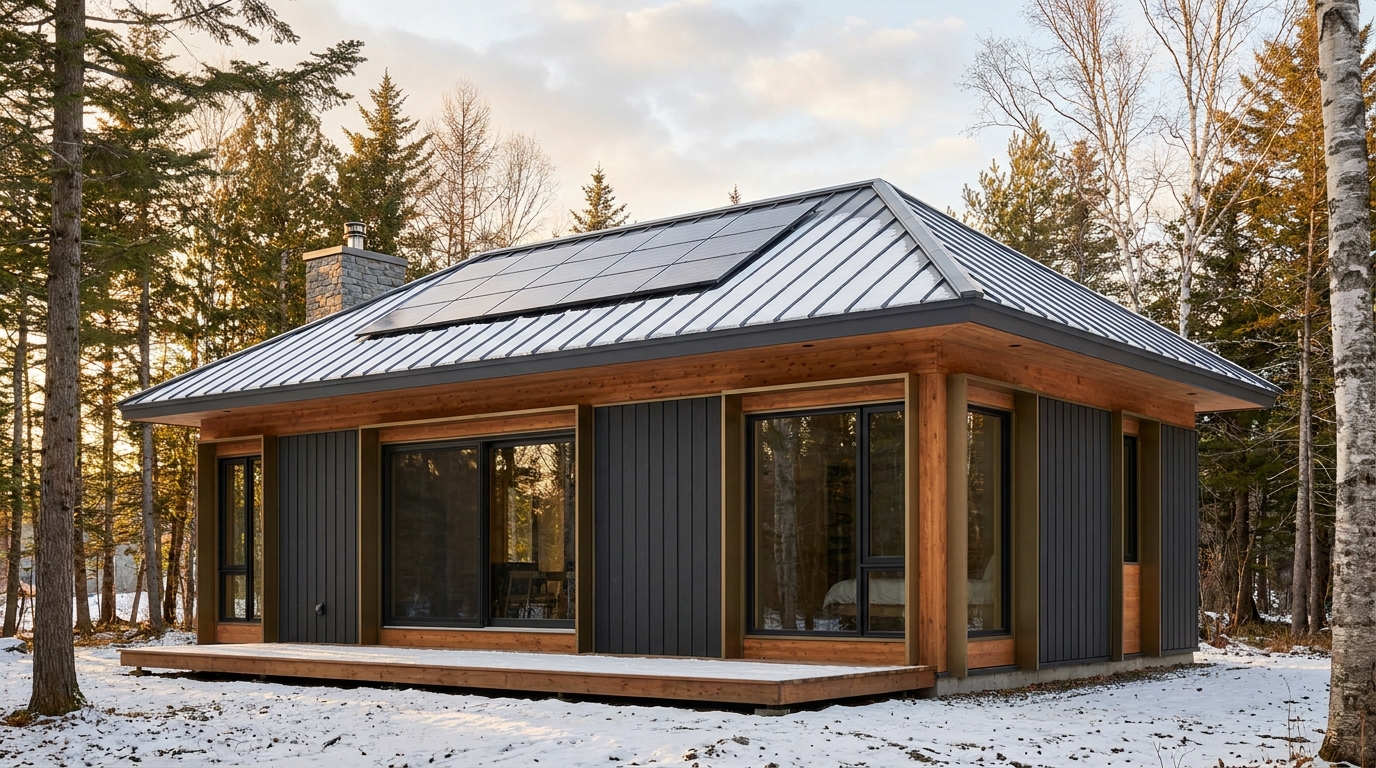 雪の里 外観 — AI render based on BIM specs