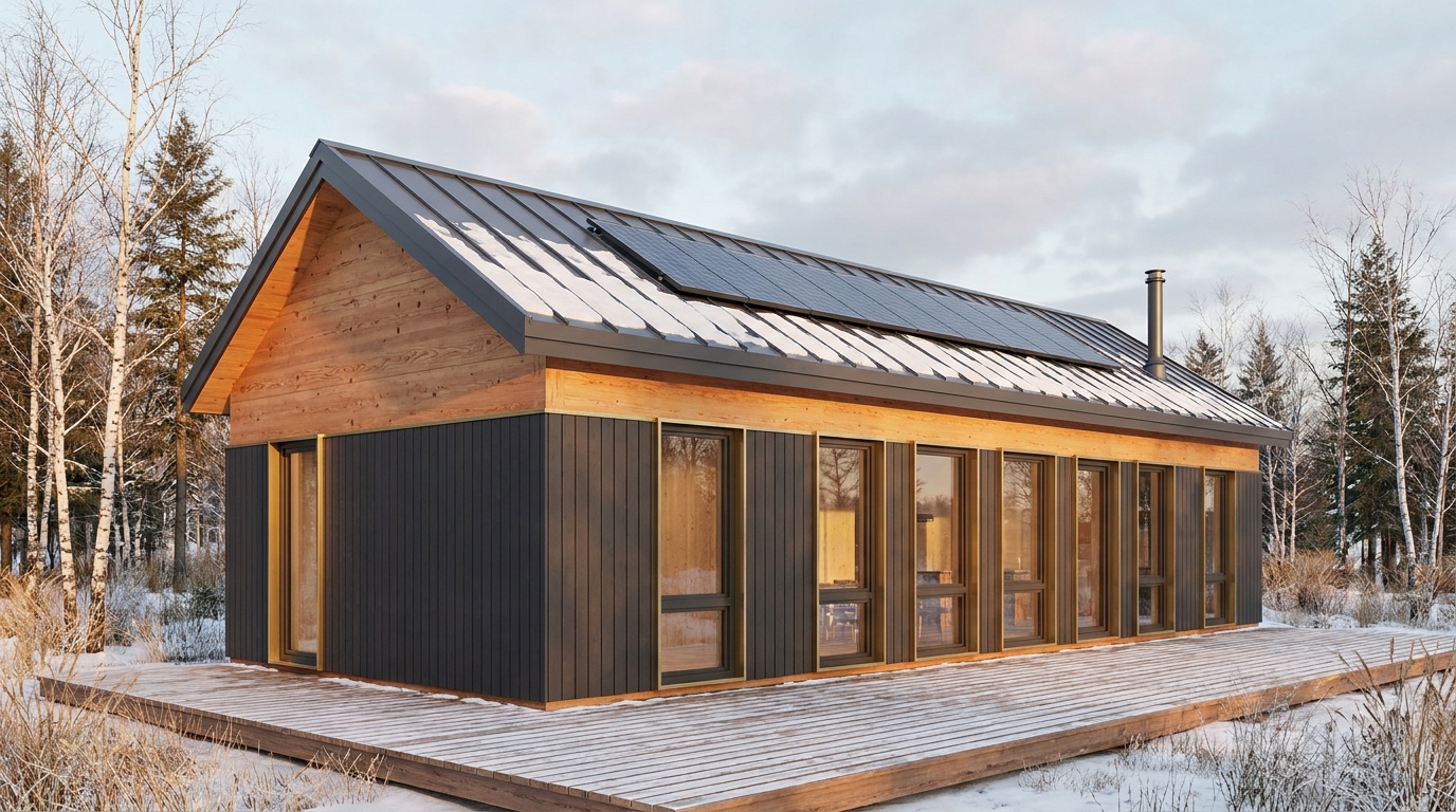 湖の杜 外観 — AI render based on BIM specs