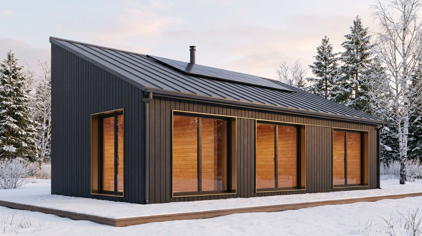 北の里 外観 — AI render based on BIM specs