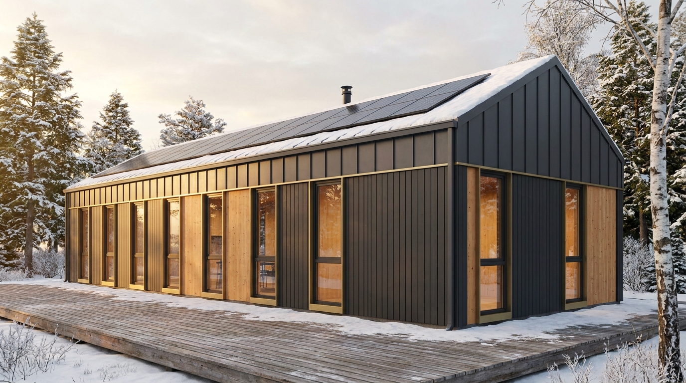 西の里 外観 — AI render based on BIM specs