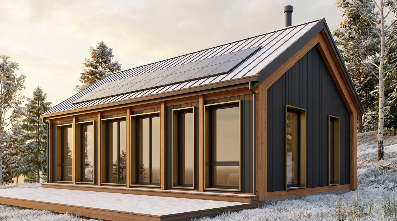 月の庵 外観 — AI render based on BIM specs