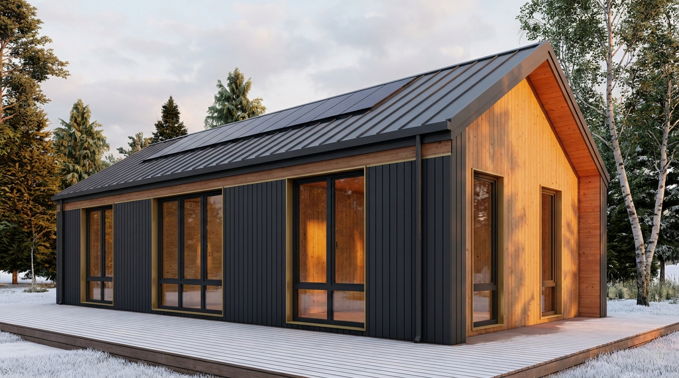 森の砦 外観 — AI render based on BIM specs