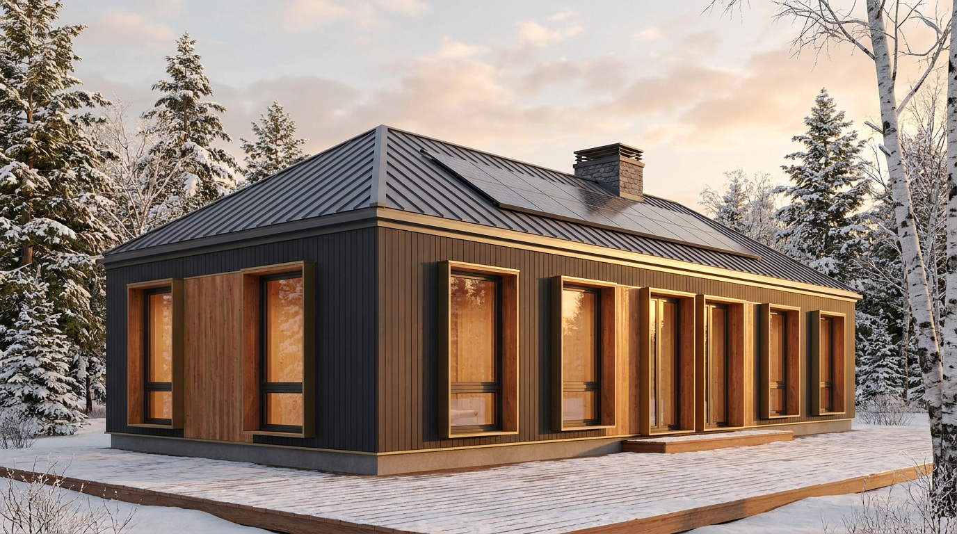 月の庵 外観 — AI render based on BIM specs