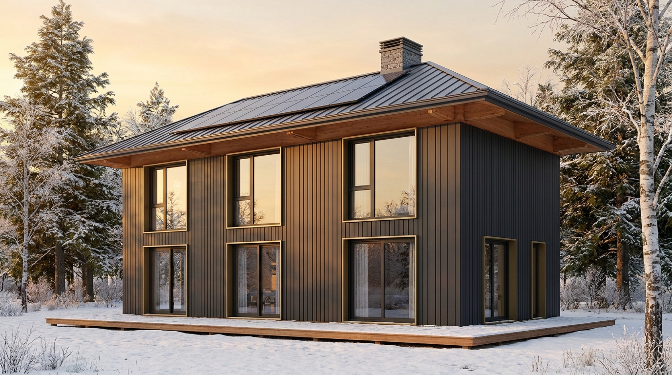 西の家 外観 — AI render based on BIM specs