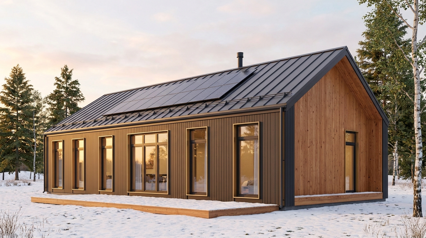 東の蔵 外観 — AI render based on BIM specs