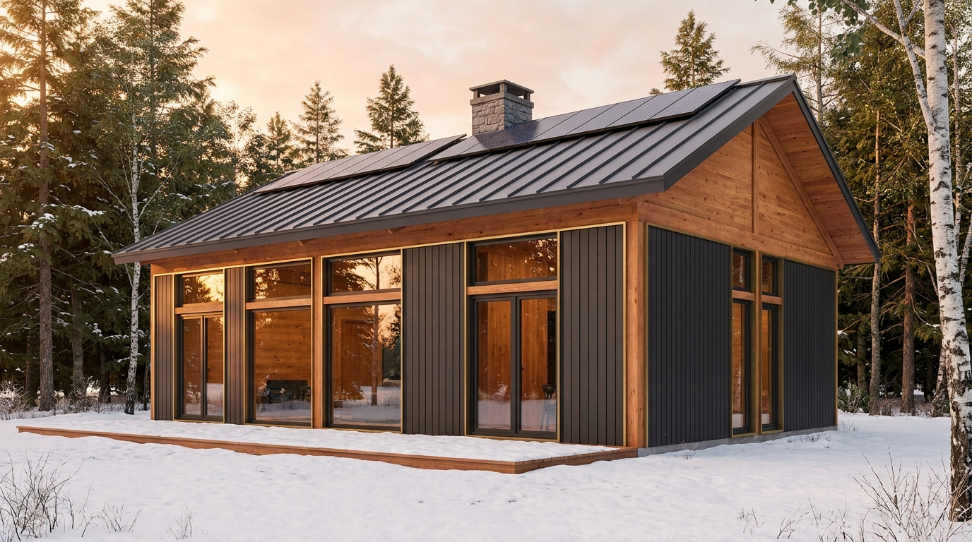 霧の家 外観 — AI render based on BIM specs