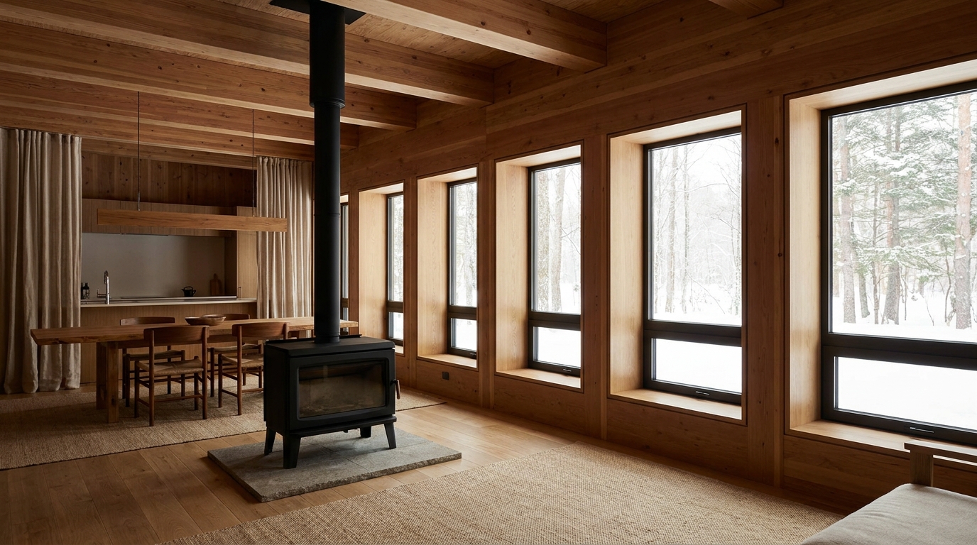 雪の小屋 内観