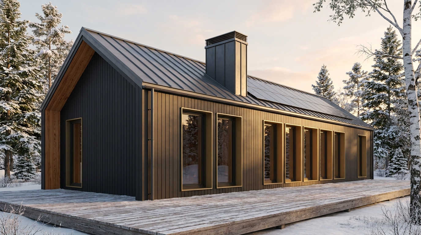 雪の蔵 外観 — AI render based on BIM specs