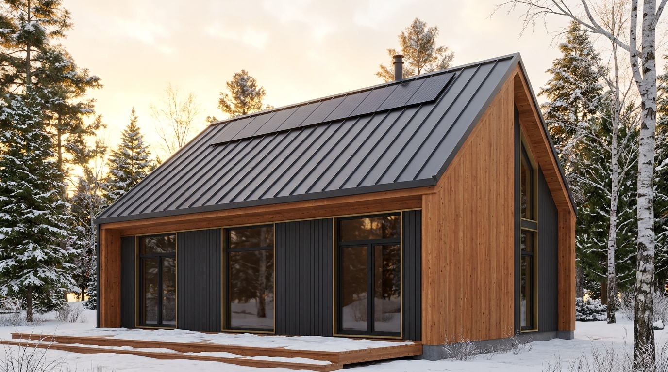 東の巣 外観 — AI render based on BIM specs