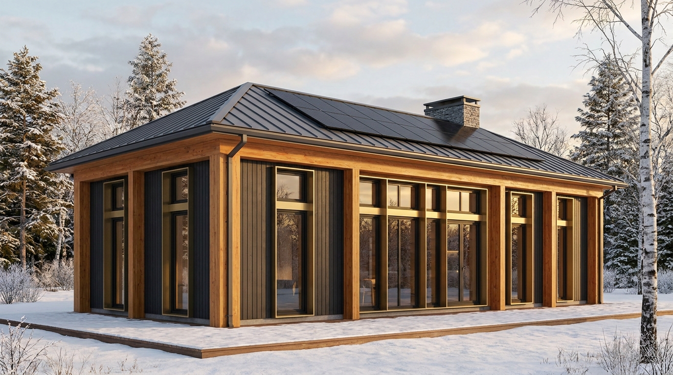 風の杜 外観 — AI render based on BIM specs