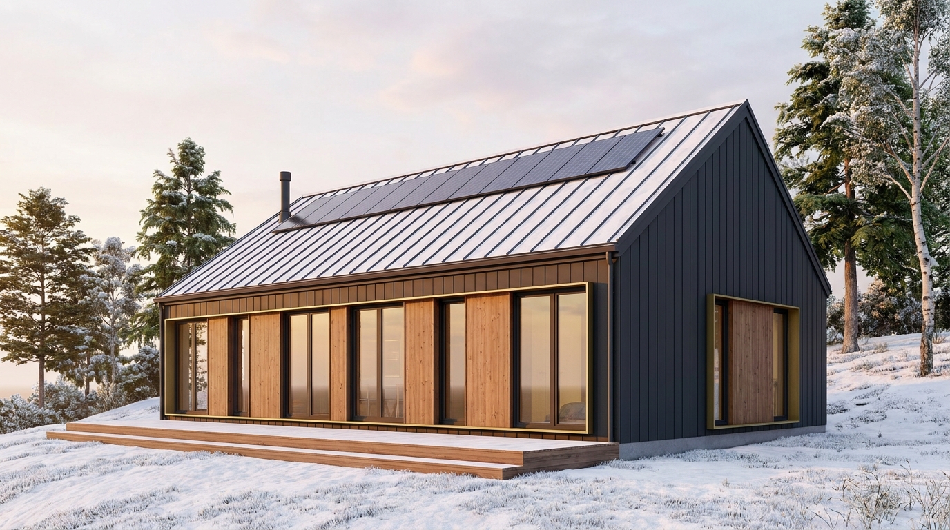 雨の杜 外観 — AI render based on BIM specs