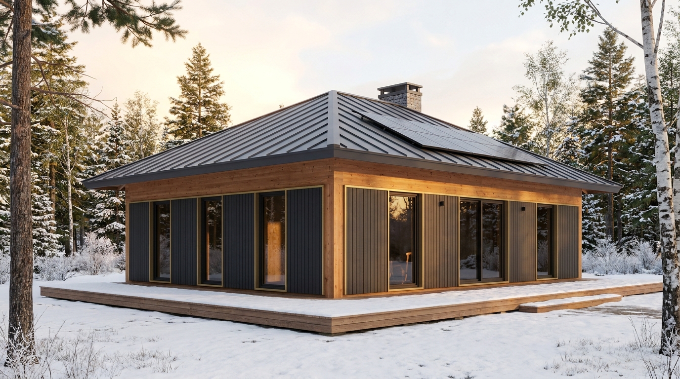 雪の館 外観 — AI render based on BIM specs