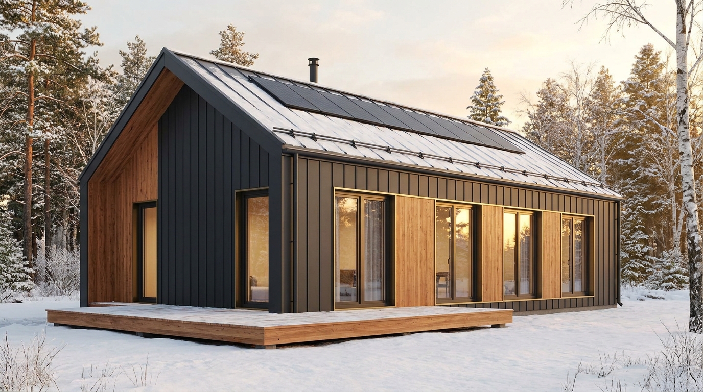 陽の家 外観 — AI render based on BIM specs