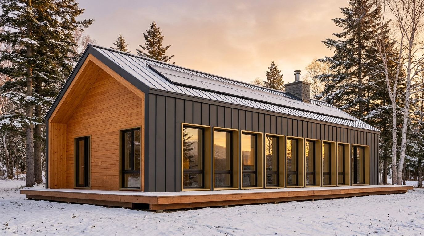 雪の館 外観 — AI render based on BIM specs