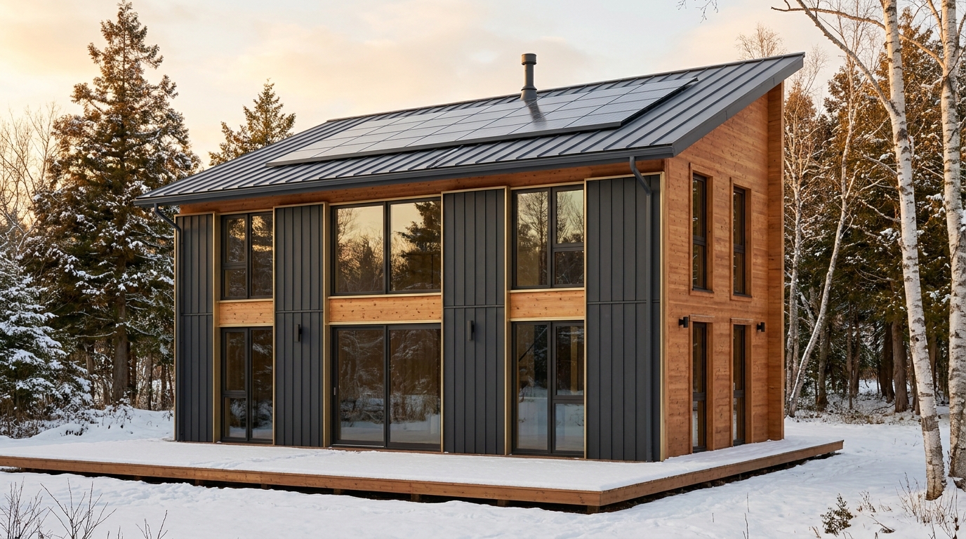 雪の杜 外観 — AI render based on BIM specs