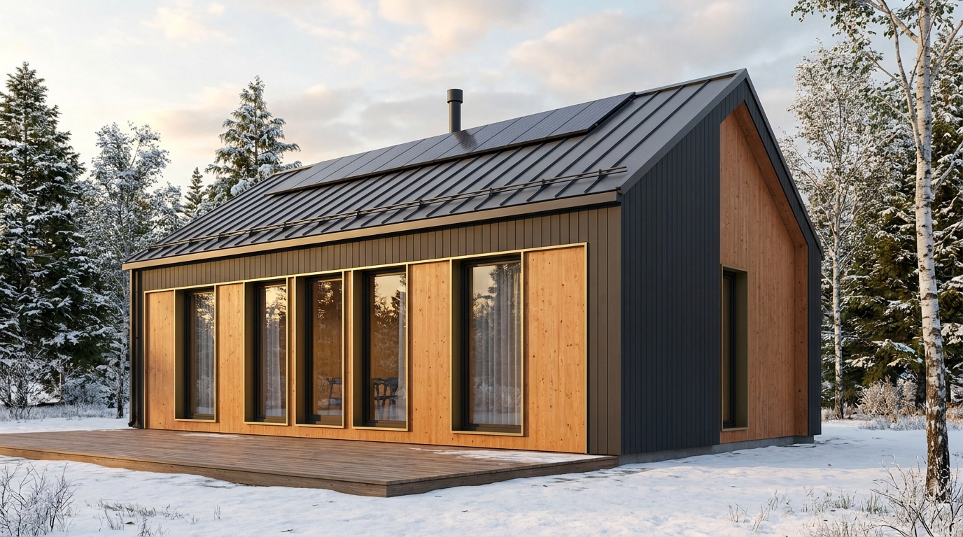 森の砦 外観 — AI render based on BIM specs