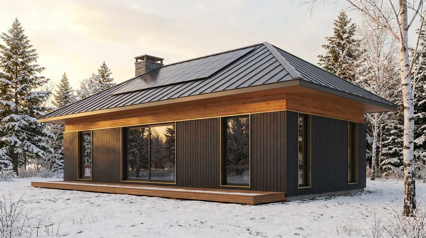 東の里 外観 — AI render based on BIM specs