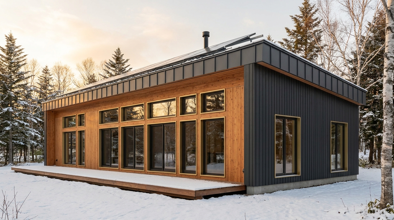 星の小屋 外観 — AI render based on BIM specs