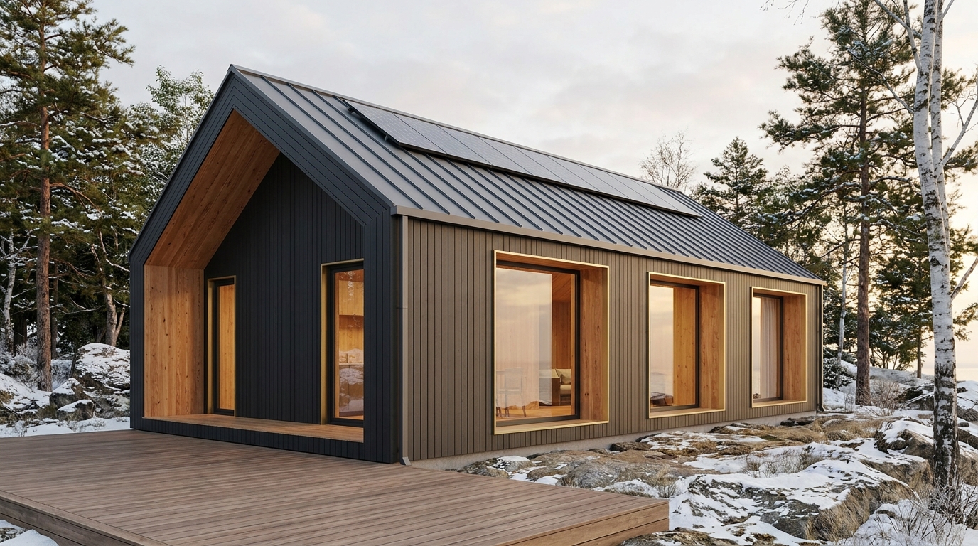 湖の塔 外観 — AI render based on BIM specs