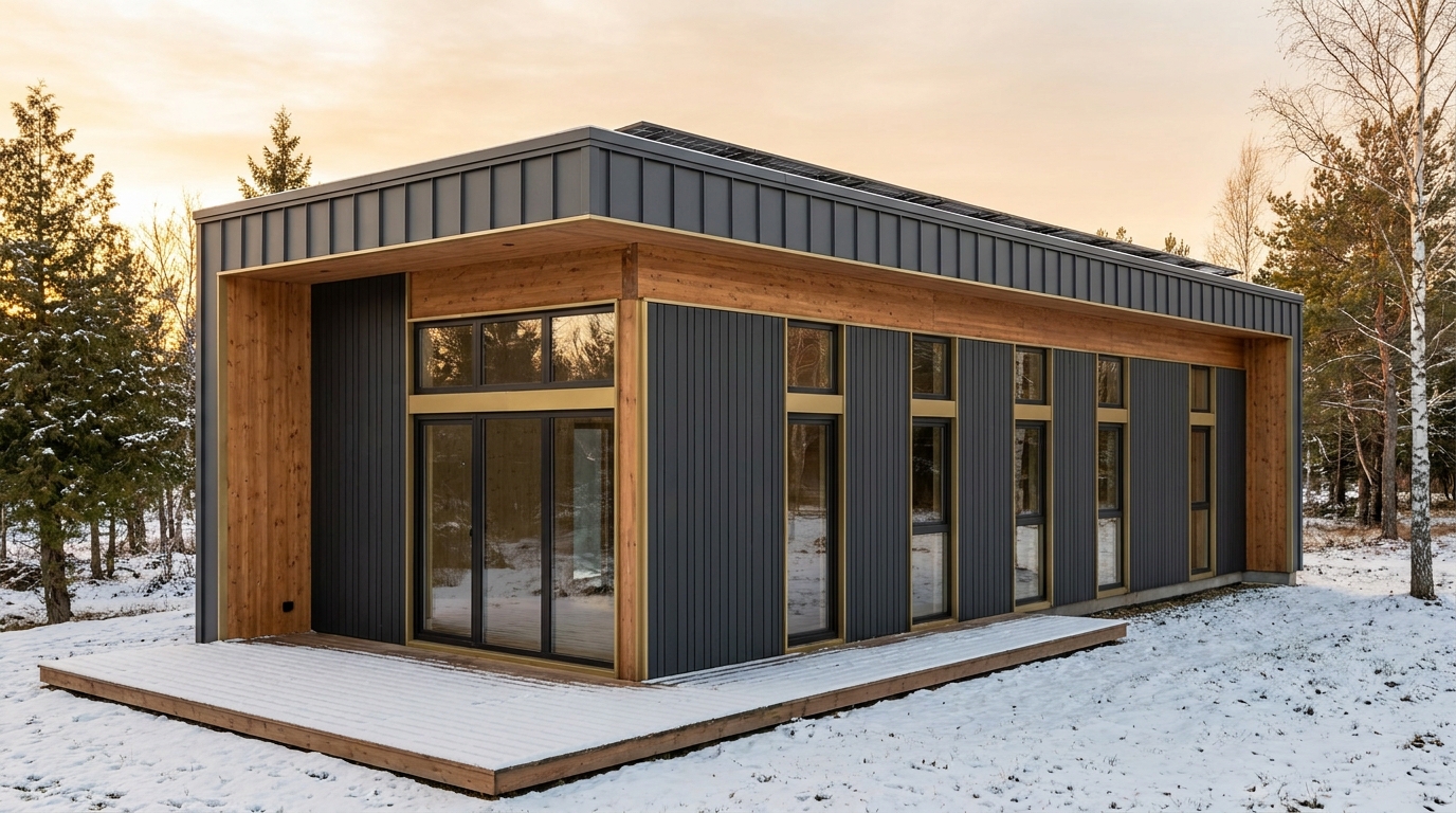 湖の里 外観 — AI render based on BIM specs