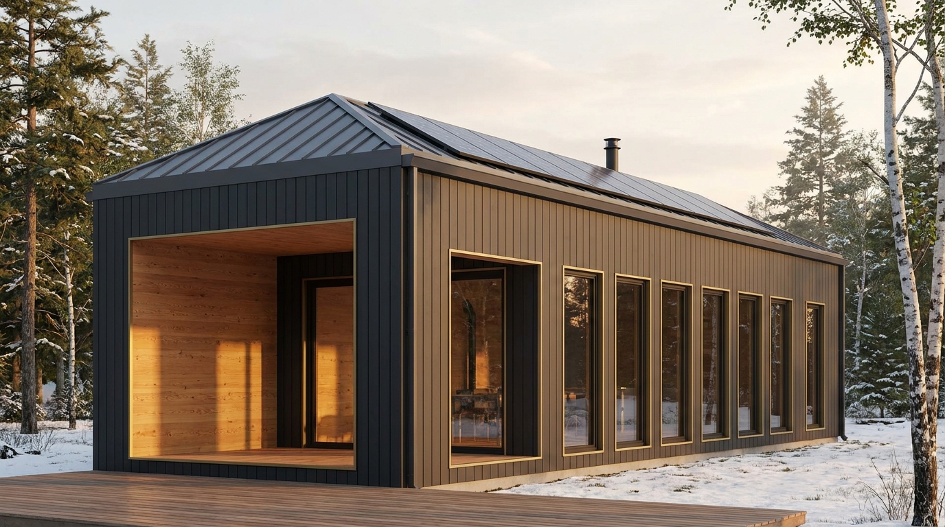 北の砦 外観 — AI render based on BIM specs