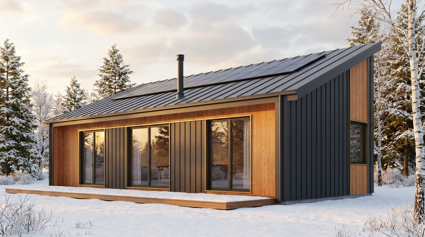 北の里 外観 — AI render based on BIM specs