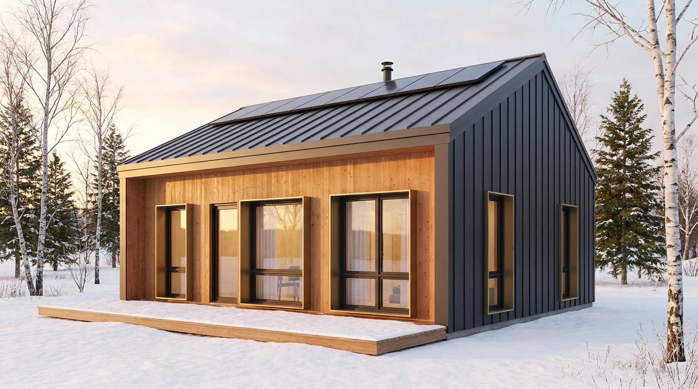 風の庵 外観 — AI render based on BIM specs