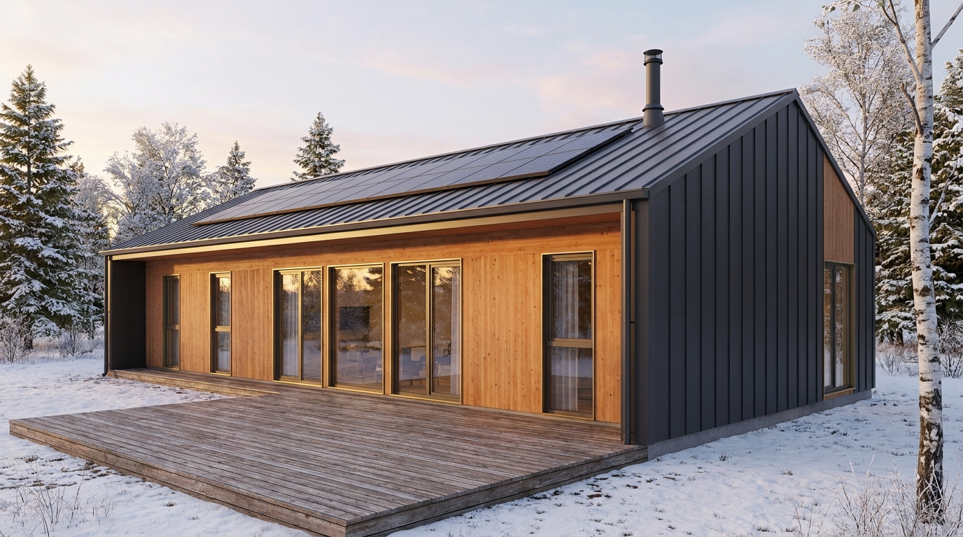 陽の巣 外観 — AI render based on BIM specs