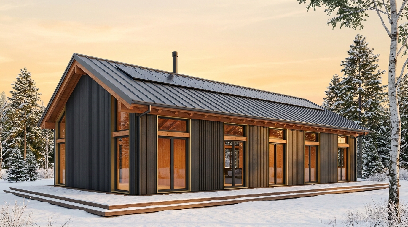湖の里 外観 — AI render based on BIM specs