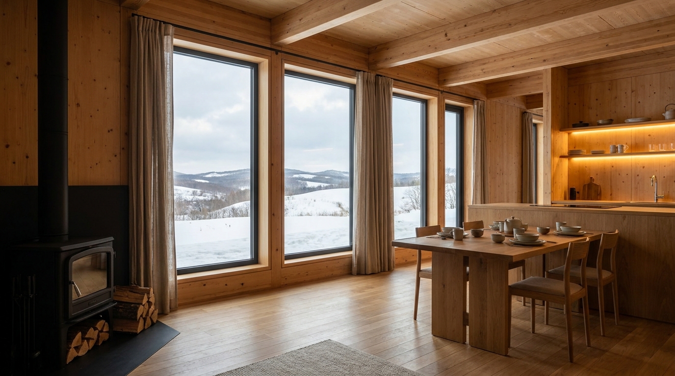 霜の小屋 内観