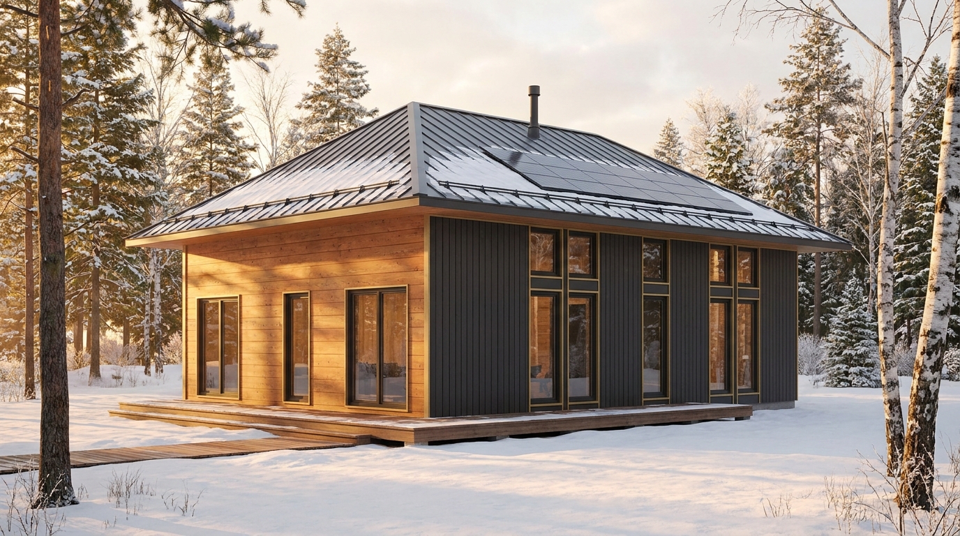 西の庵 外観 — AI render based on BIM specs