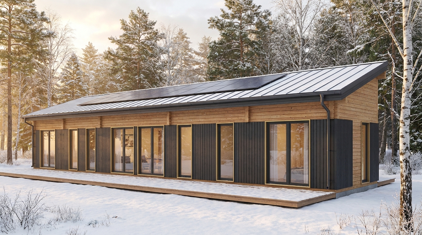 風の小屋 外観 — AI render based on BIM specs