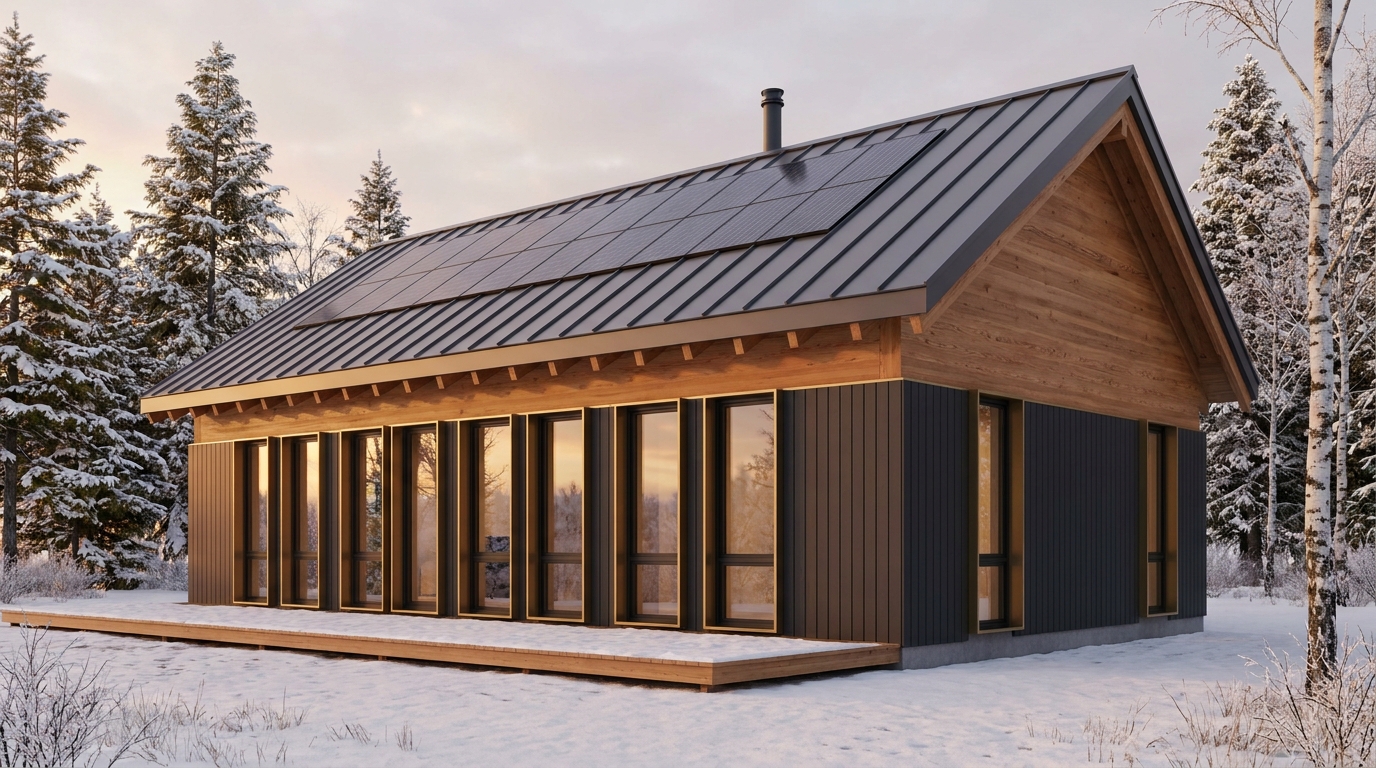星の小屋 外観 — AI render based on BIM specs
