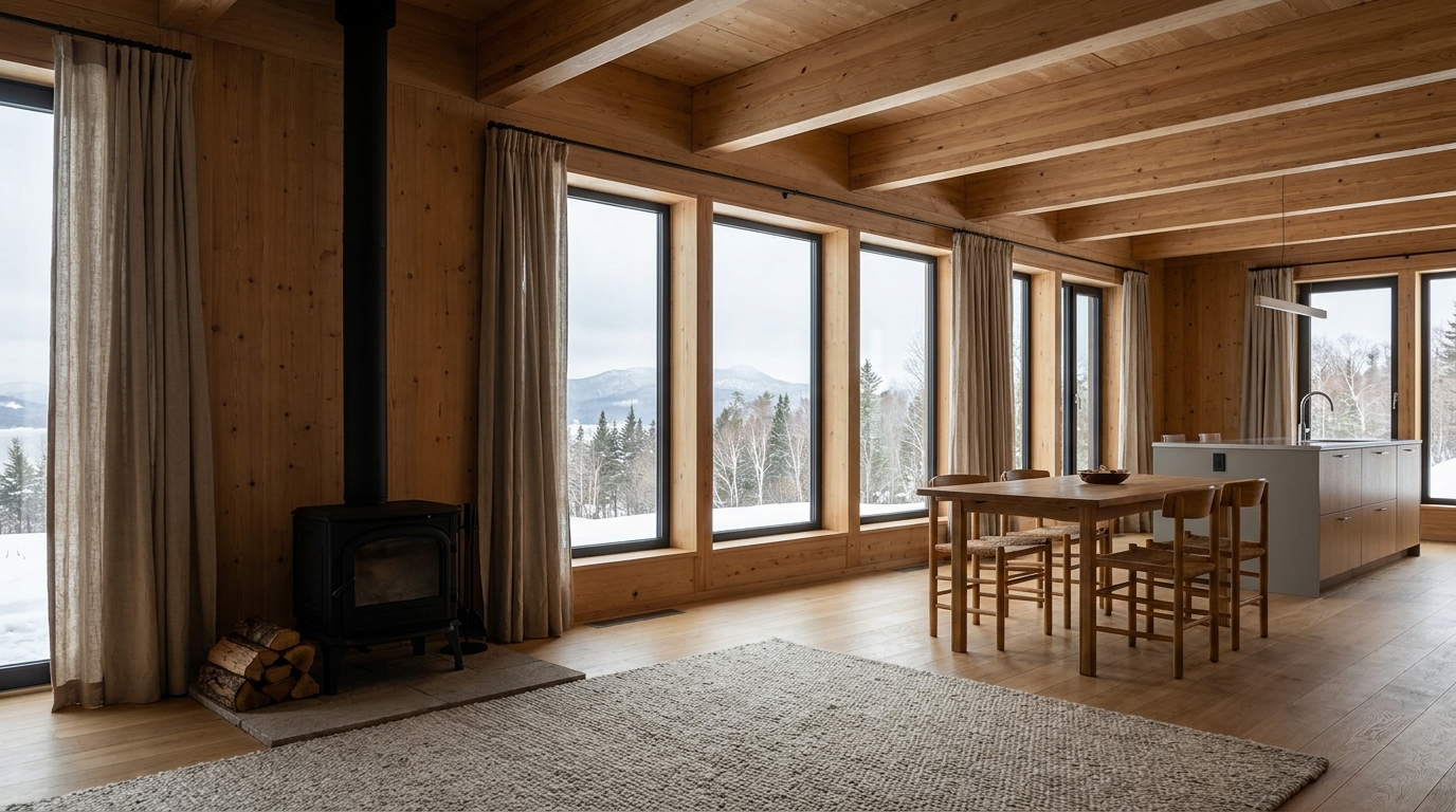 湖の小屋 内観