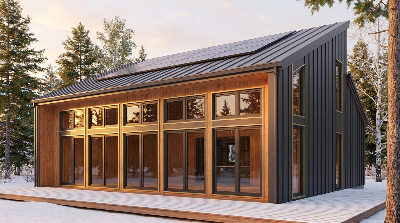 陽の家 外観 — AI render based on BIM specs