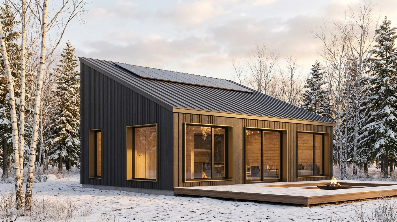 月の庵 外観 — AI render based on BIM specs