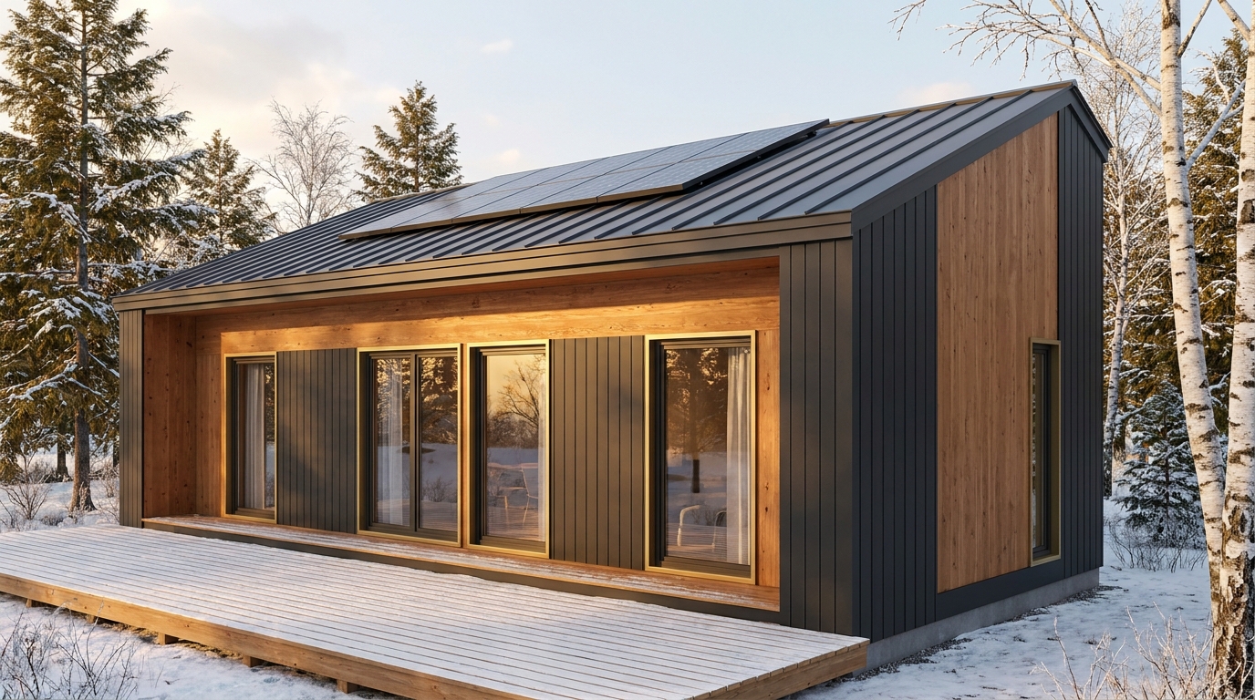 星の里 外観 — AI render based on BIM specs