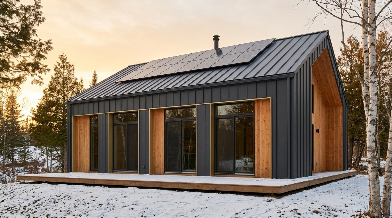 雪の里 外観 — AI render based on BIM specs