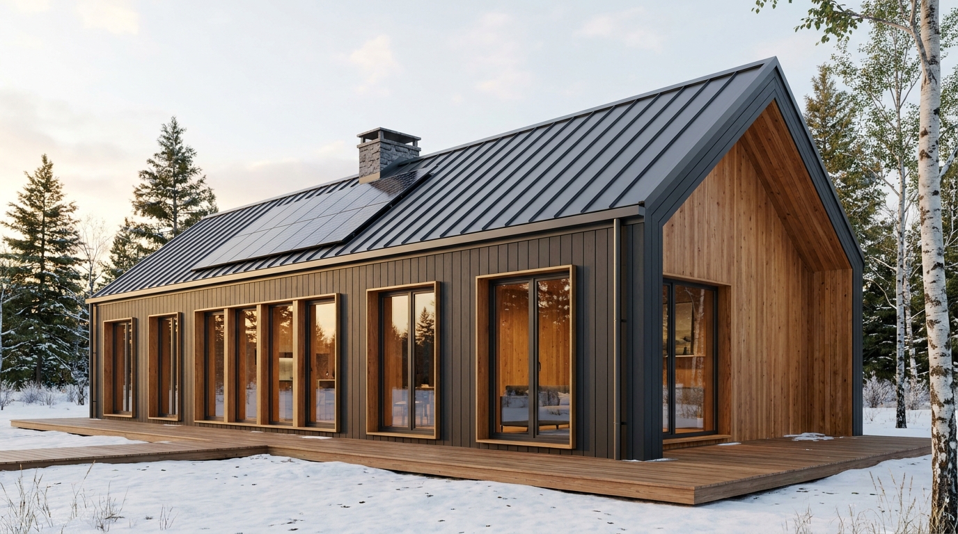 西の巣 外観 — AI render based on BIM specs