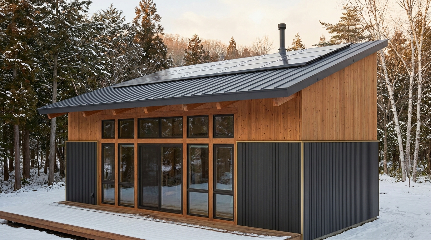 森の巣 外観 — AI render based on BIM specs