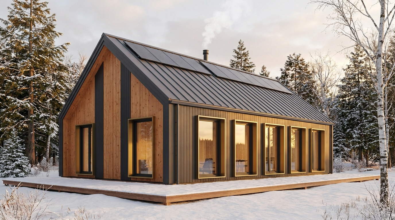 陽の巣 外観 — AI render based on BIM specs