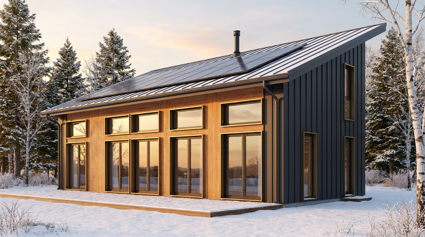 森の家 外観 — AI render based on BIM specs