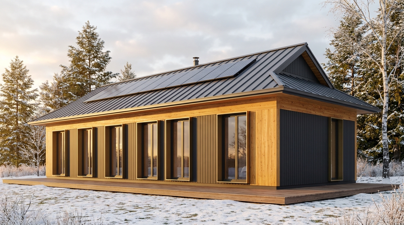湖の塔 外観 — AI render based on BIM specs