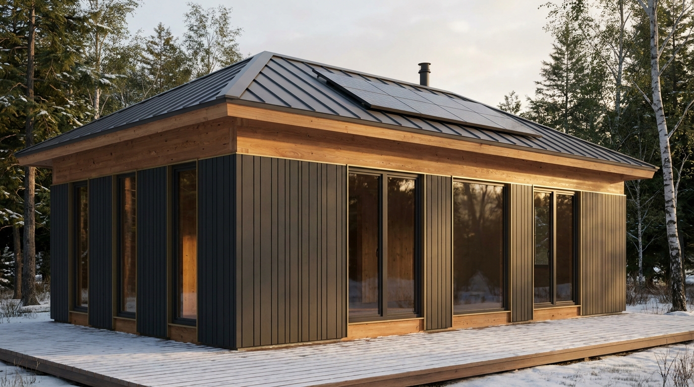 湖の杜 外観 — AI render based on BIM specs