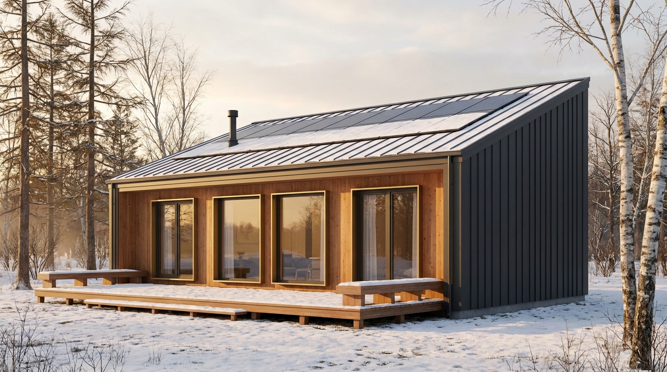 星の小屋 外観 — AI render based on BIM specs