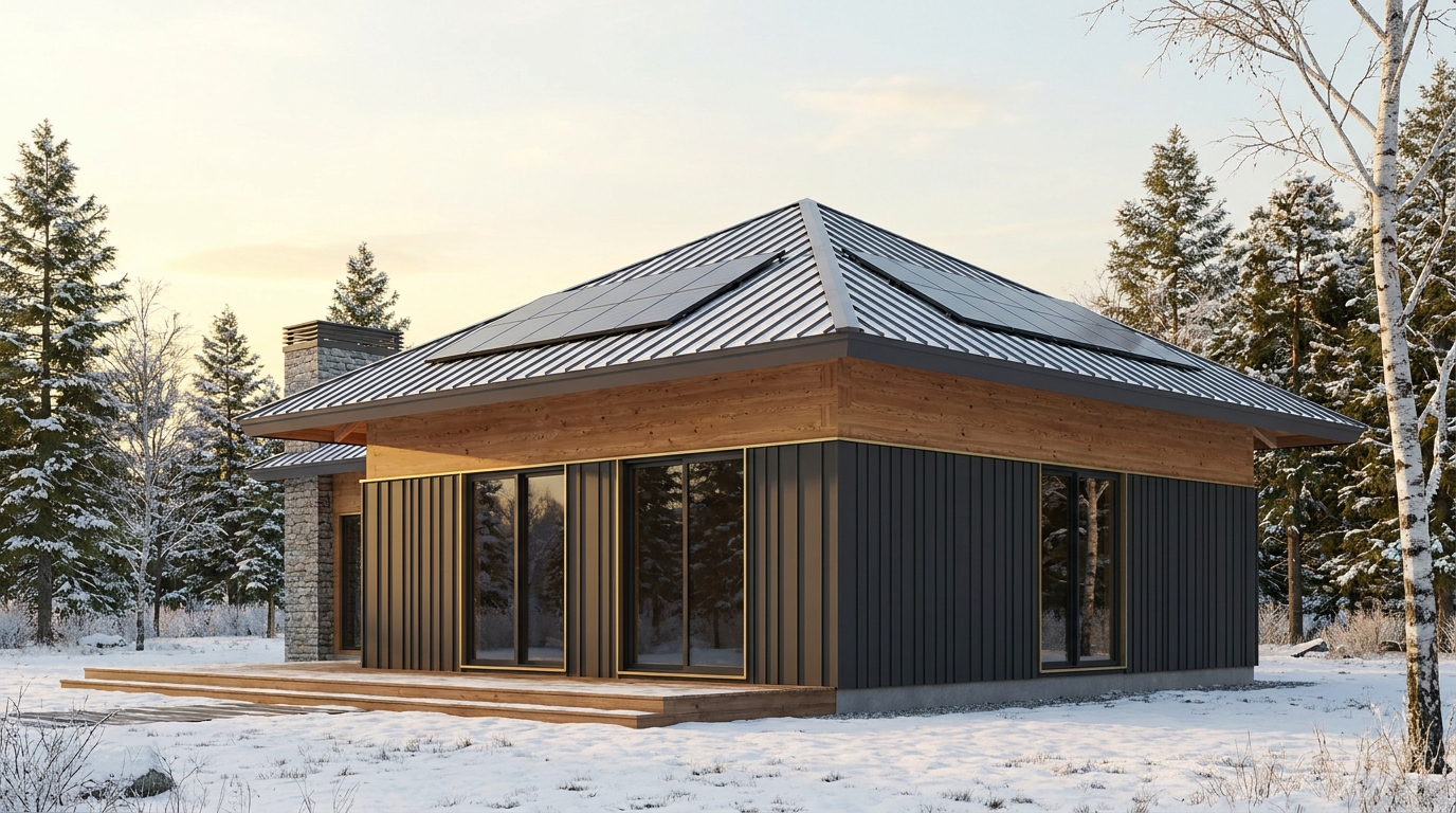 霜の塔 外観 — AI render based on BIM specs