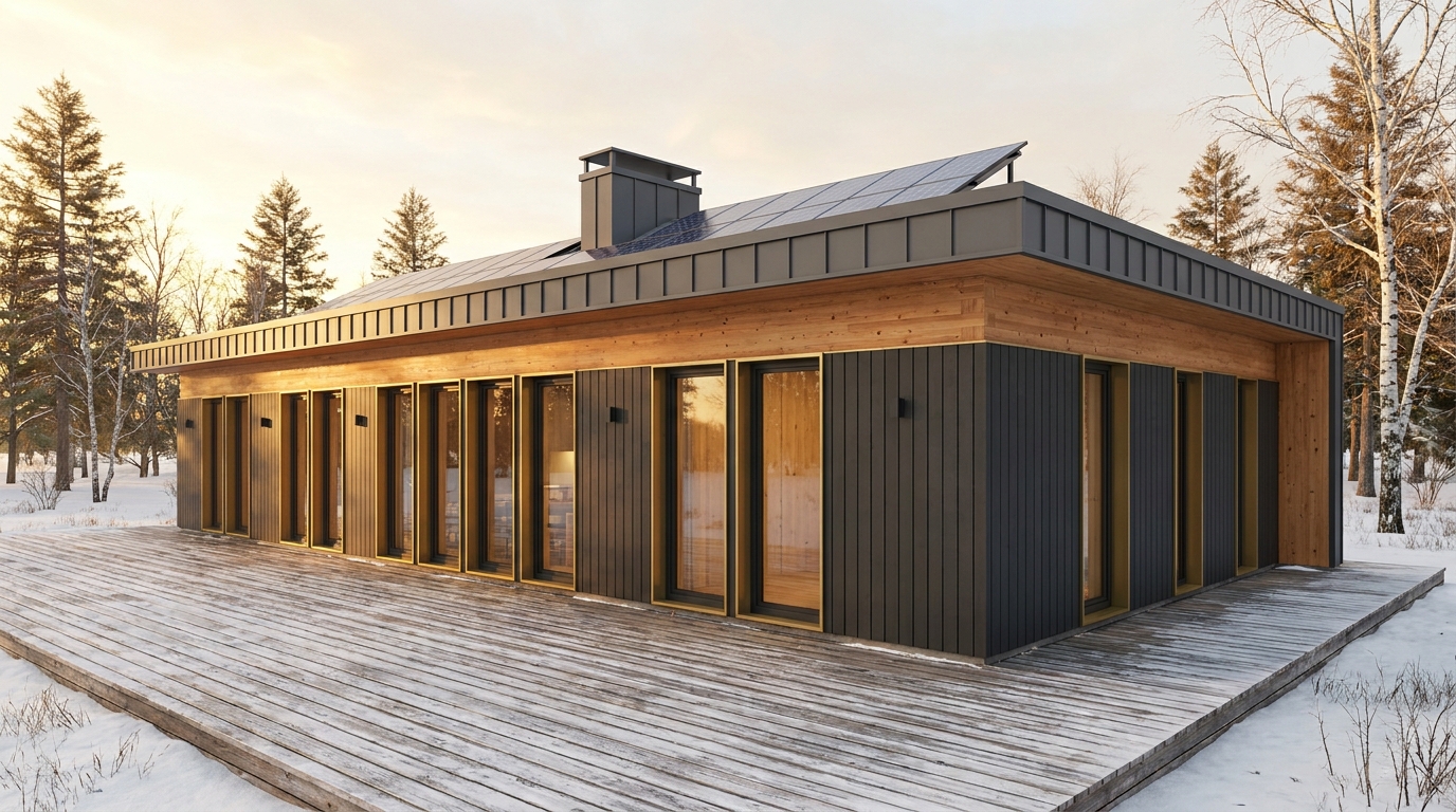 西の杜 外観 — AI render based on BIM specs