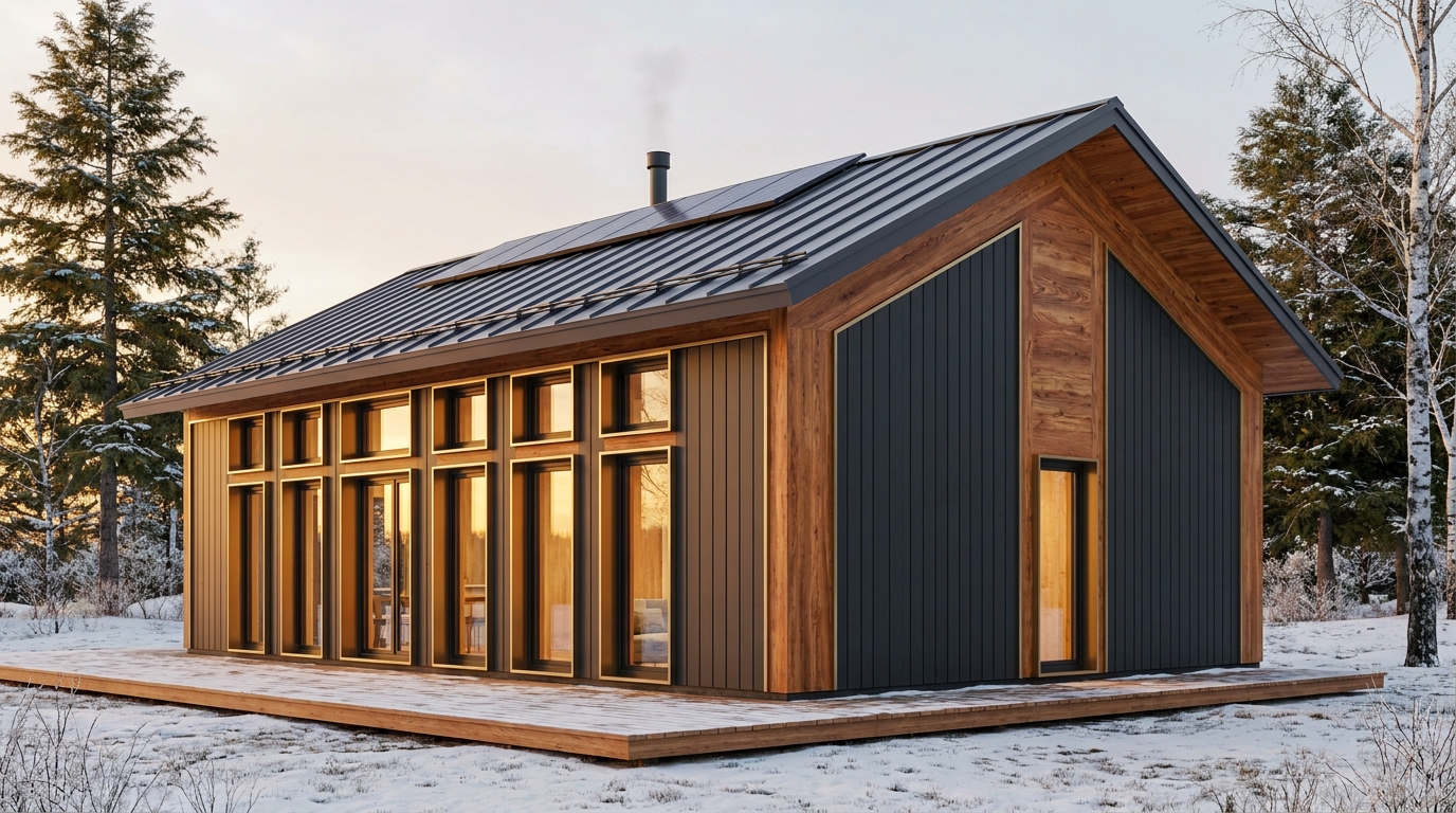 森の里 外観 — AI render based on BIM specs