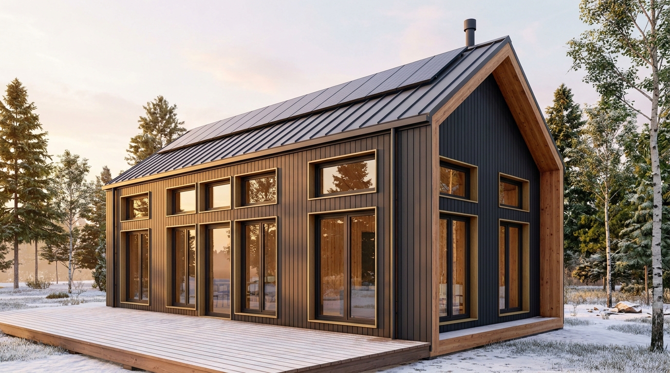 月の庵 外観 — AI render based on BIM specs